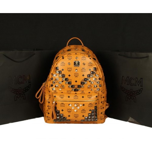 Plecak MCM Stark Jumbo ze skóry cielęcej 8100 Camel