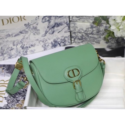 ŚREDNIA TOREBKA DIOR BOBBY BAG Warm Taupe Box Skóra cielęca M9319U zielona