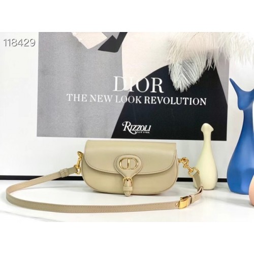 ŚREDNIA TOREBKA DIOR BOBBY BAG Warm Taupe Box Skóra cielęca M9327 Beż