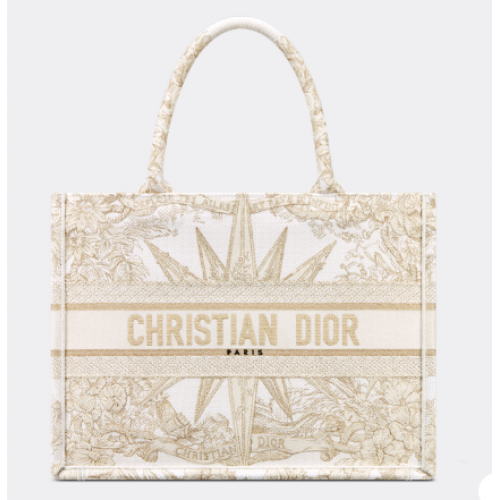 ŚREDNIA TORBA DIOR BOOK TOTE Dior Reve dInfini Haft z metaliczną nicią w odcieniu złota M1296Z