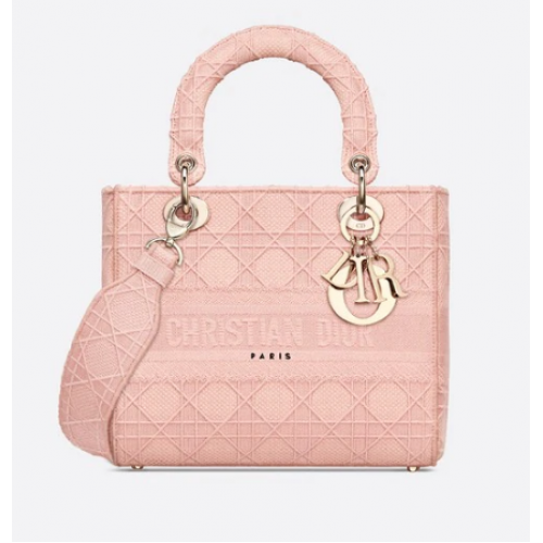 ŚREDNIA TORBA D-LITE Bois De Rose Cannage Haft M0565OREY Rose