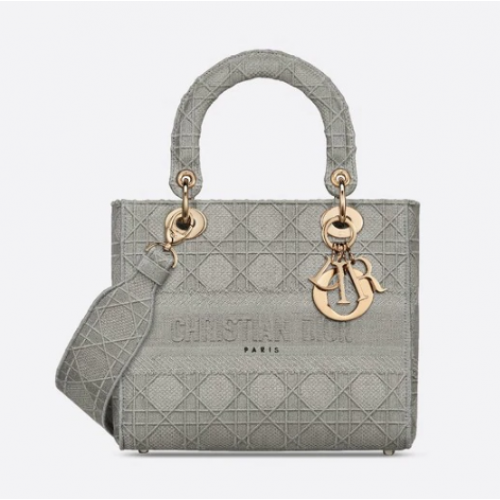 TORBA DAMSKA ŚREDNIA D-LITE Cannage Haft M0565OREY szara