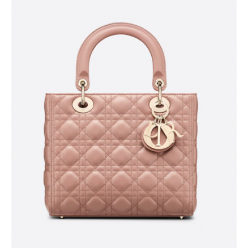 TOREBKA LADY DIOR MEDIUM Blush Cannage Lambskin M0565O