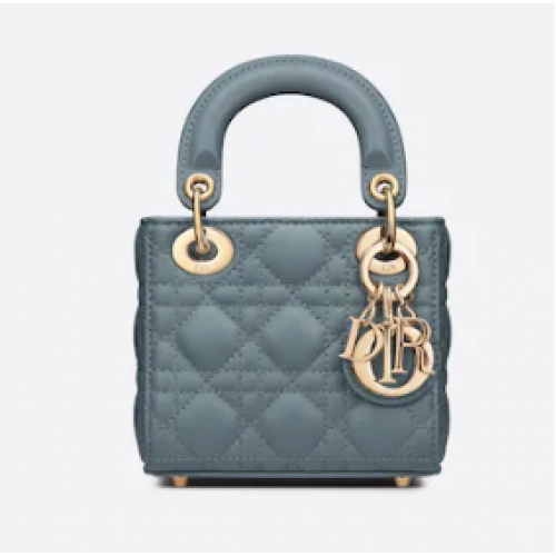 TORBA MICRO LADY DIOR Cloud Blue Cannage Lambskin S0856O