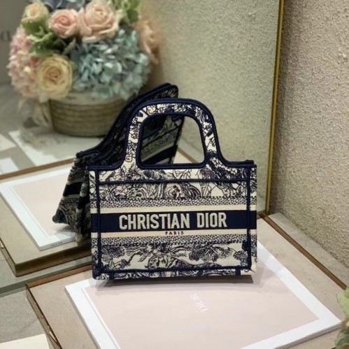 MINI TORBA NA KSIĄŻKI DIOR Haft S5475Z Niebieska