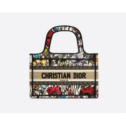 MINI TORBA DIOR BOOK TOTE Multicolor Mille Fleurs Haft S5475Z