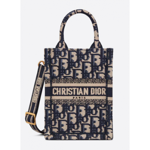 MINI TOREBKA DIOR BOOK TOTE NA TELEFON Niebieska Dior Ukośny Haft S5555CRIW