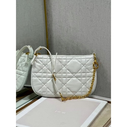 MINI TOREBKA DIOR CARO TULIP BAG Latte Quilted Macrocannage Calfskin S5139BF