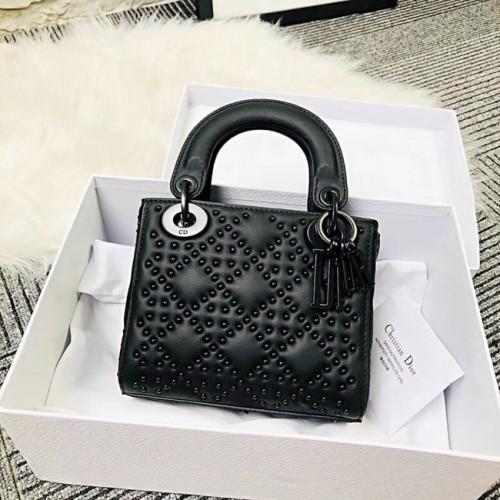MINI TOREBKA LADY DIOR SKÓRA CIELĘCA M0598S czarna