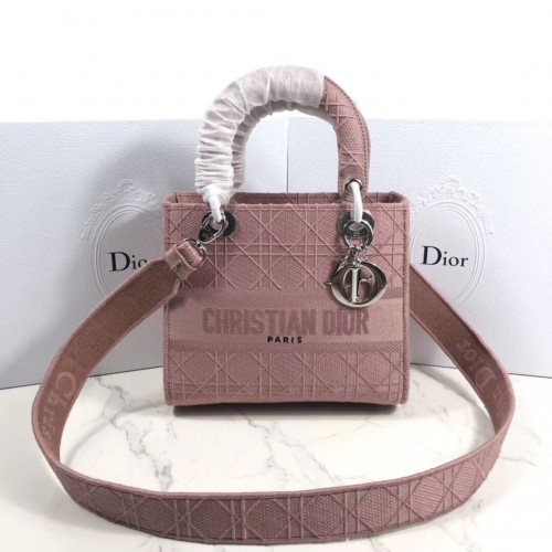 TOREBKA LADY DIOR Z HAFTU PŁÓTNA C4532 różowa