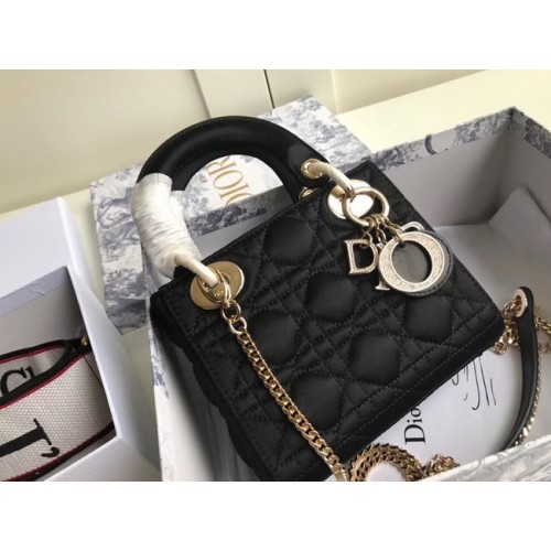 MINI TOREBKA LADY DIOR SATIN M424 czarna