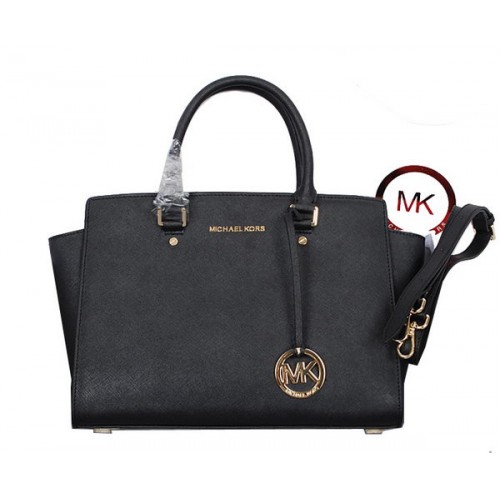 Michael Kors Selma Top-Zip Satchel Bag 8700 Black