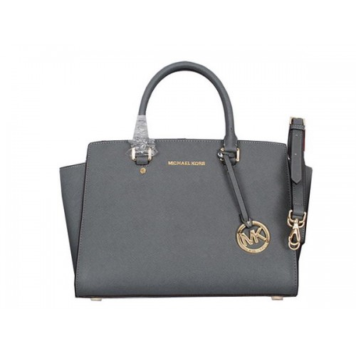 Michael Kors Selma Top-Zip Satchel Bag 8700 Gray