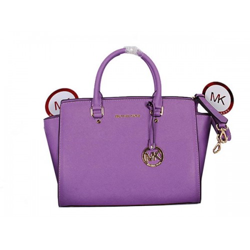 Michael Kors Selma Top-Zip Satchel Bag 8700 Purple