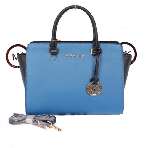 Michael Kors Selma Top-Zip Satchel Bag MK115 Niebiesko-Czarny