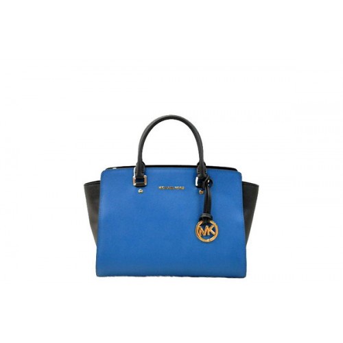 Michael Kors Selma Top-Zip Satchel Bag MK1990 Niebiesko-czarna