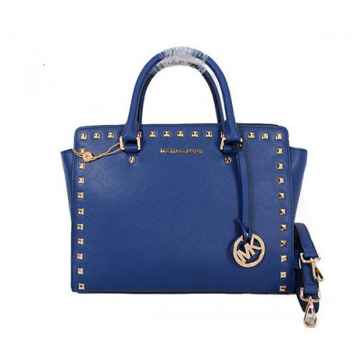 Michael Kors Selma Top-Zip Satchel Bag MK8710 Blue