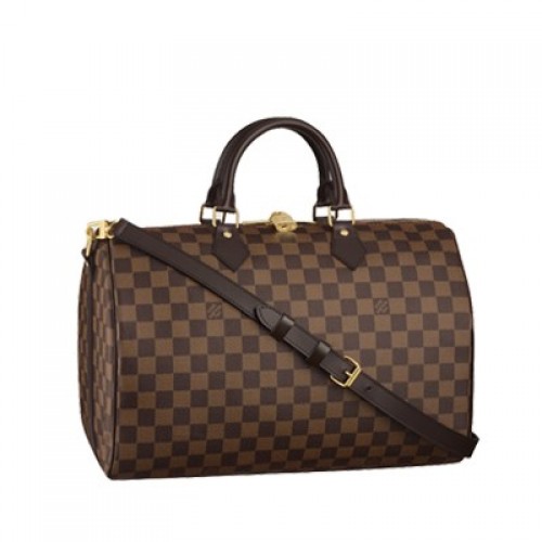 Louis Vuitton Damier Ebene Canvas Speedy 35 z paskiem na ramię N41182