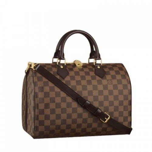 Louis Vuitton Damier Ebene Canvas Speedy 30 z paskiem na ramię N41183
