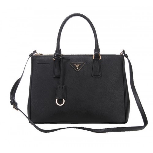 Prada BN2274 Czarna torba typu tote ze skóry cielęcej Saffiano