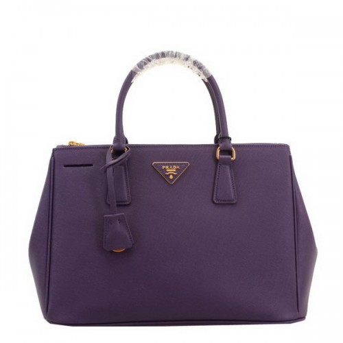 Prada BN2274 Torba typu tote ze skóry saffiano 33 cm, fioletowa