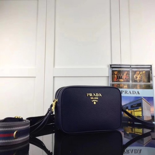 Torba na ramię Prada ze skóry cielęcej 1BH082-2B Royal Blue