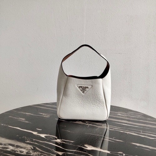 Torba Prada Deer Leather Tote 1BC127 Biała