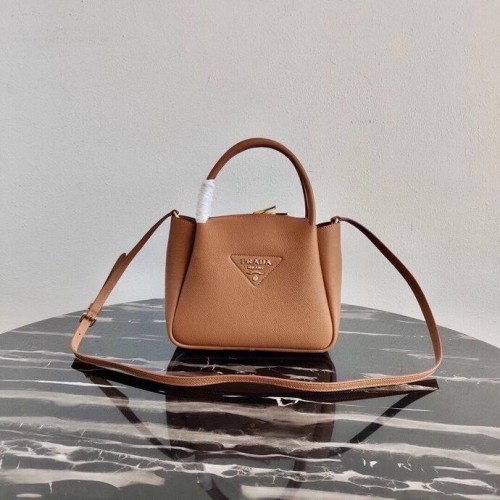 Torba Prada Deer Leather Tote 1BC145 brązowa