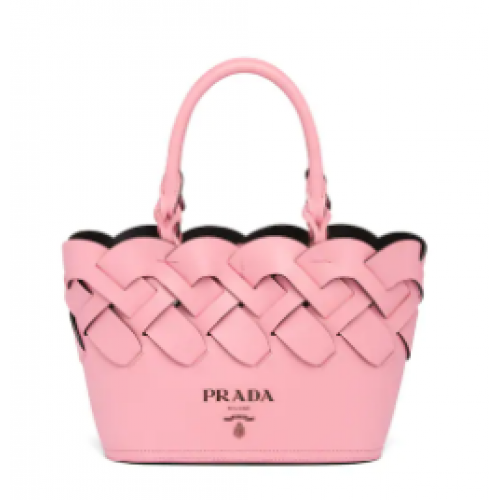 Prada Leather Tress Tote 1BG318 pink