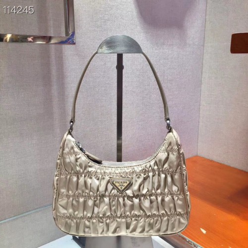 Mini torebka Prada z nylonu i skóry Saffiano 1NE204 morelowa