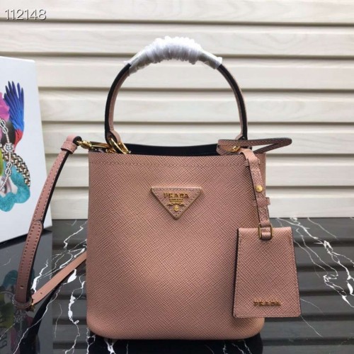 Prada Panier mała oryginalna torebka Saffiano 1BA217 różowa