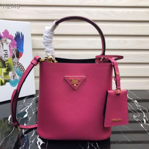 Prada Panier mała oryginalna torebka Saffiano 1BA217 Rose