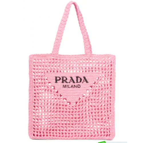 Torba Prada Rafia 1BG393 różowa