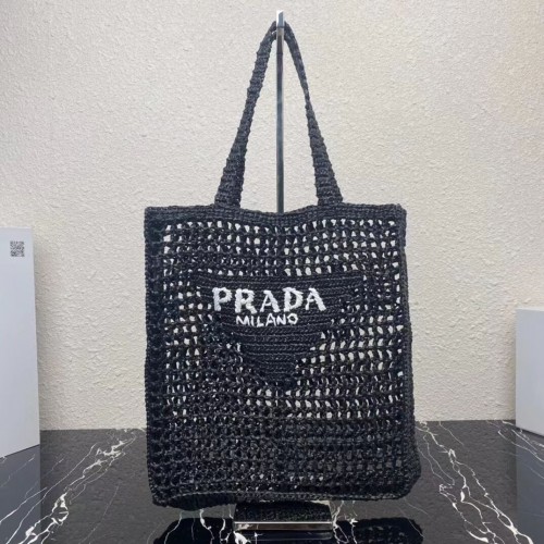 Torba Prada Rafia 1CH393 czarna