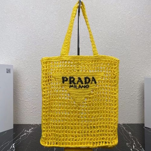 Torba Prada Rafia 1CH393 żółta