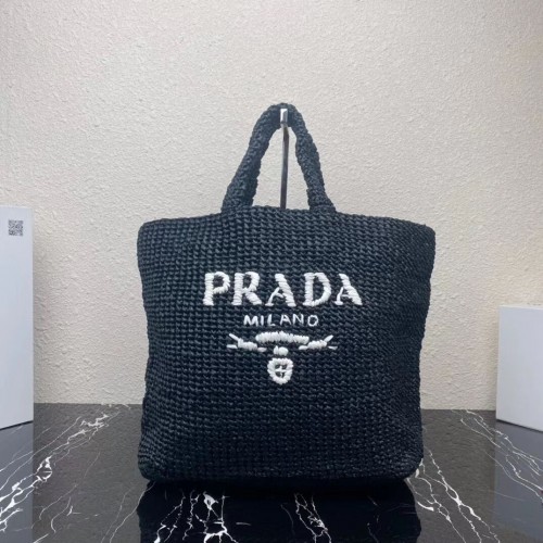 Torba Prada Rafia 1NE229 czarna