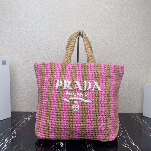 Torba Prada Rafia 1NE229 różowa