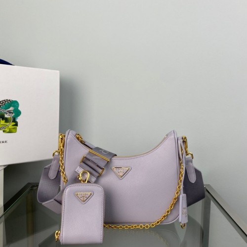 Prada Re-Edition 2005 Torebka na ramię Saffiano 1BH204 Lawenda