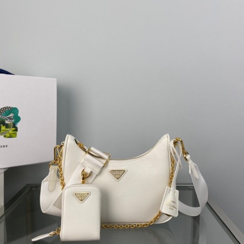 Prada Re-Edition 2005 torebka na ramię Saffiano 1BH204 biała