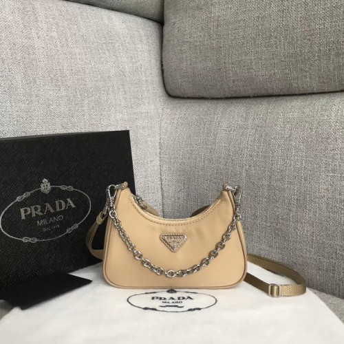 Prada Re-Edition 2005 nylonowa mini torebka na ramię 1BH203 morelowa
