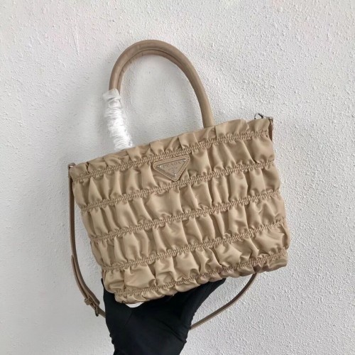 Torba typu tote Prada Re-Edition nylon 1BG321 morelowa