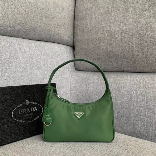 Torba typu tote Prada Re-Edition nylonowa 91204 zielona