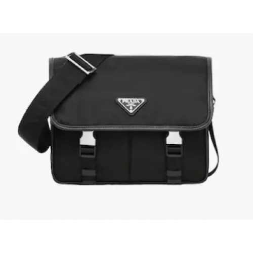 Torebka na ramię Prada Re-Nylon i skóra Saffiano 2VD769 czarna