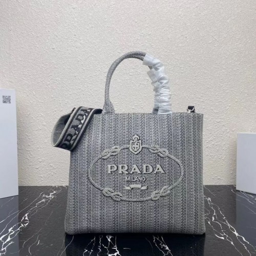 Prada TORBA NA ZAKUPY 1AV332 Czarno-szara