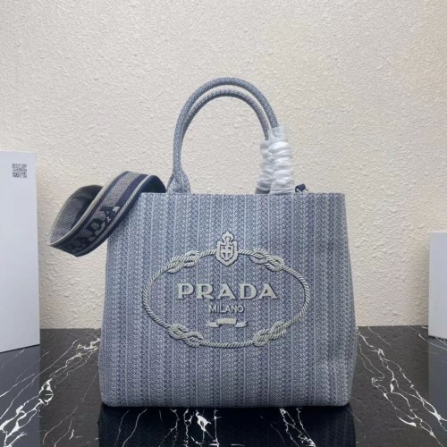 Prada TORBA NA ZAKUPY 1AV332 niebieska