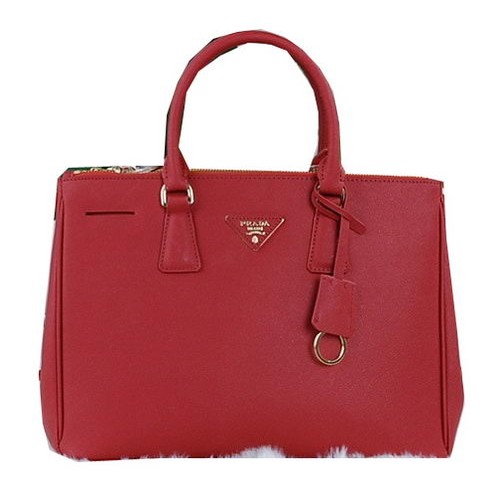 Torba typu tote Prada Saffiano ze skóry cielęcej PBN2274 w kolorze czerwonym