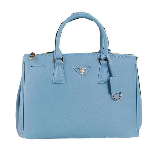 Torba Prada Saffiano ze skóry cielęcej PBN2274 SkyBlue