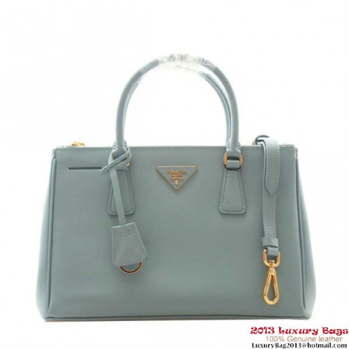 Torba Prada Saffiano Leather 30cm BN1801 jasnoniebieska