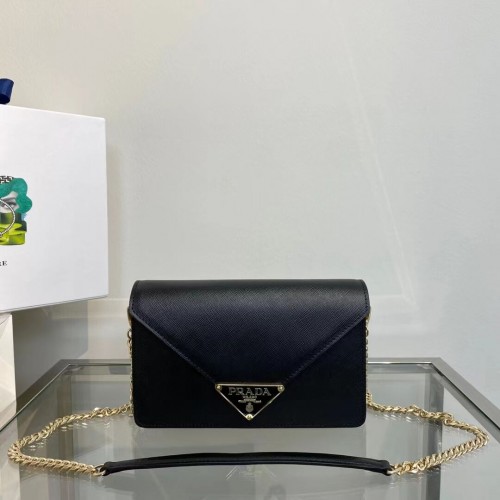 Torebka na ramię Prada Saffiano Leather Identity 1BM318 czarna