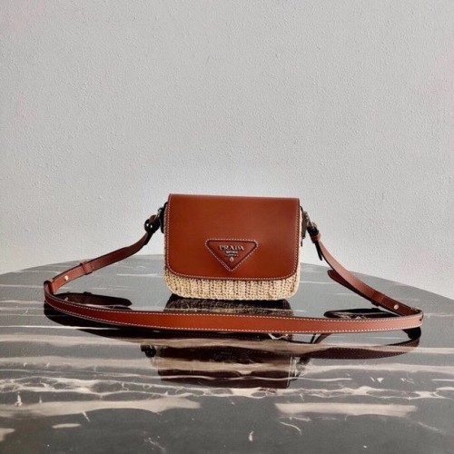 Mini torebka na ramię Prada Saffiano Leather 1BD043 Brown